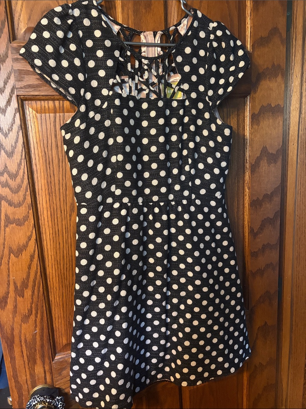 Maeve Black and White Polka Dot Mini Dress